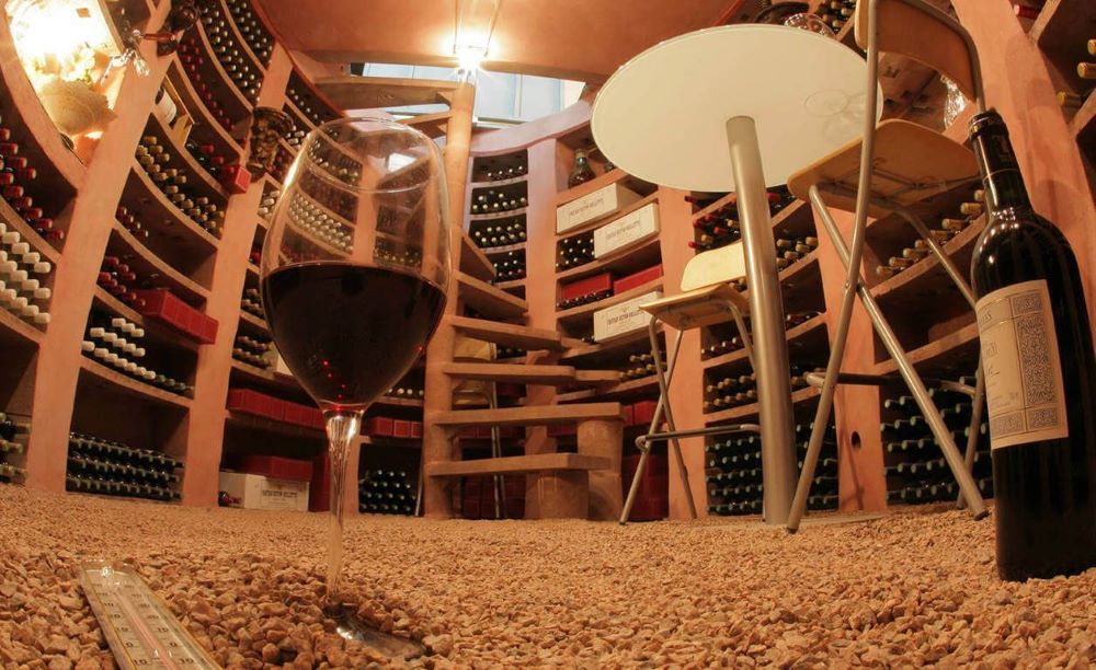 Dégustation de vin dans une cave enterrée maxi ovale